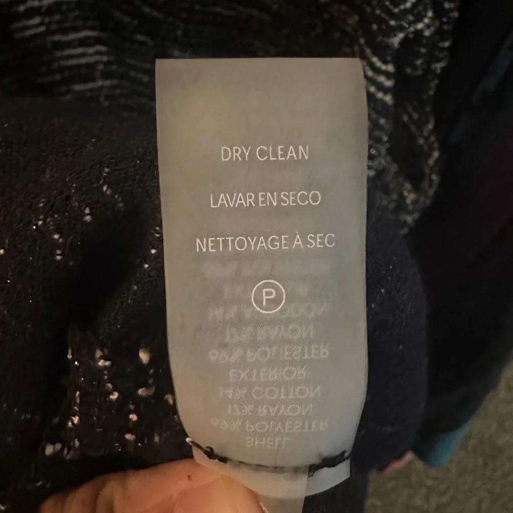 Karl Lagerfeld • Tweed Shift Dress Womens 12 Black White White Pearl Buttons - Picture 10 of 16